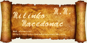 Milinko Macedonac vizit kartica